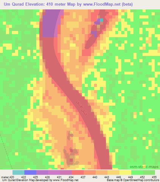 Um Qurad,Sudan Elevation Map