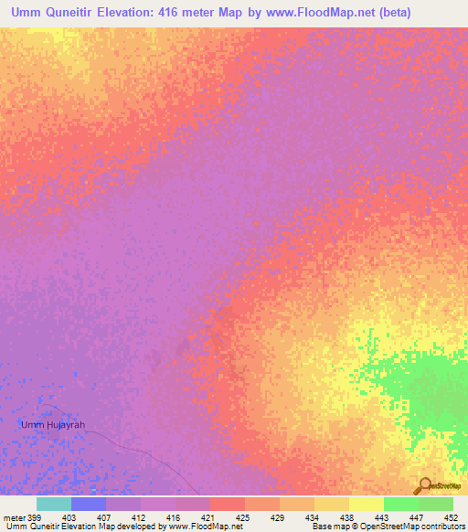 Umm Quneitir,Sudan Elevation Map