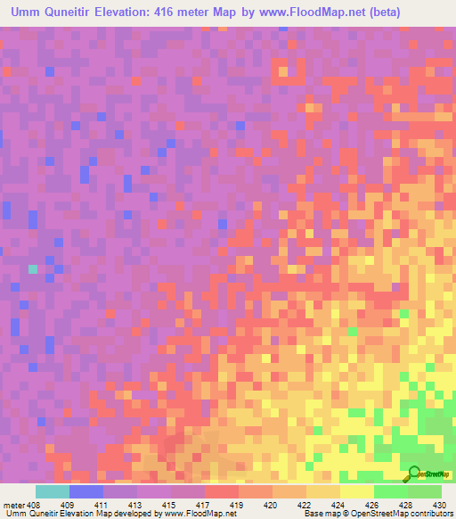 Umm Quneitir,Sudan Elevation Map