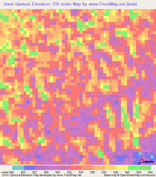Umm Qantura,Sudan Elevation Map