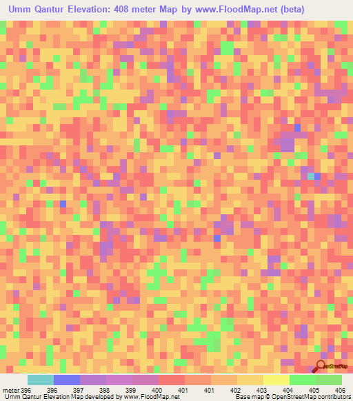 Umm Qantur,Sudan Elevation Map