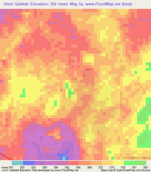 Umm Qafalah,Sudan Elevation Map