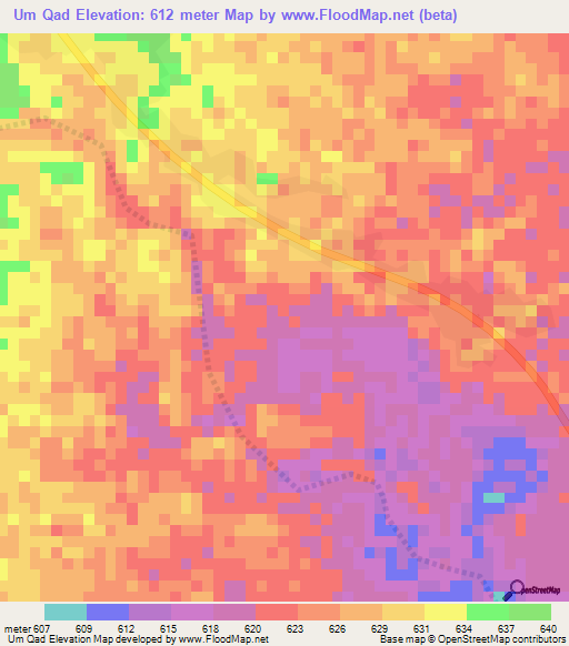 Um Qad,Sudan Elevation Map