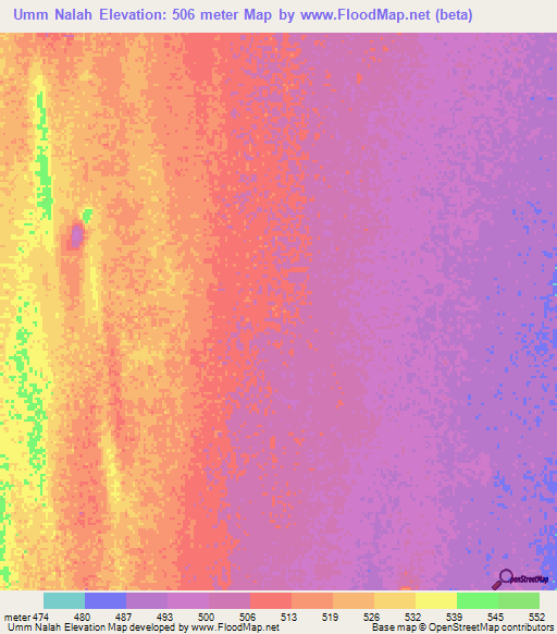Umm Nalah,Sudan Elevation Map