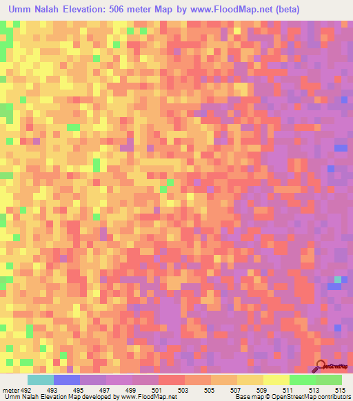 Umm Nalah,Sudan Elevation Map