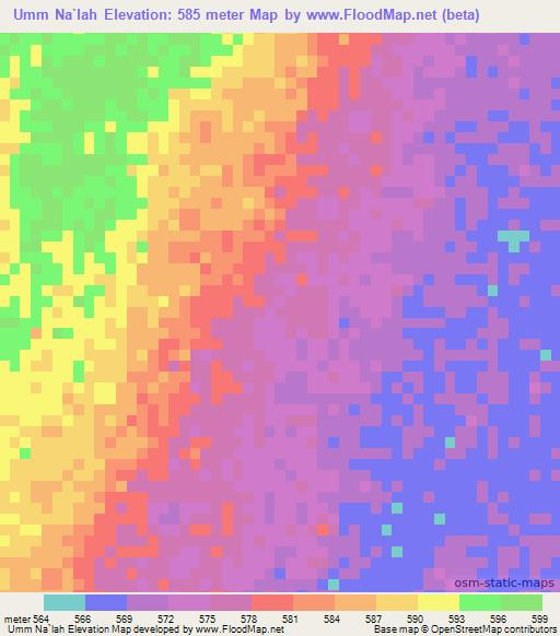 Umm Na`lah,Sudan Elevation Map