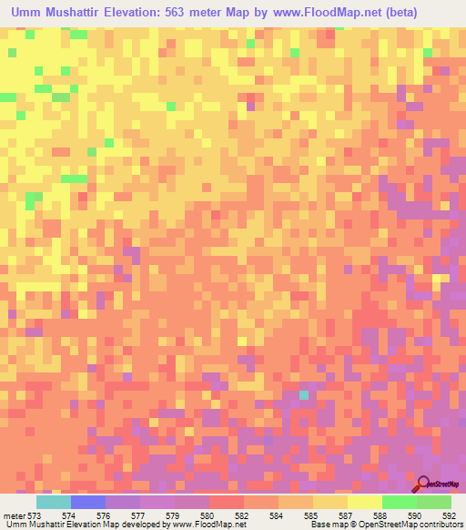Umm Mushattir,Sudan Elevation Map