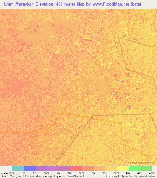 Umm Muraykah,Sudan Elevation Map