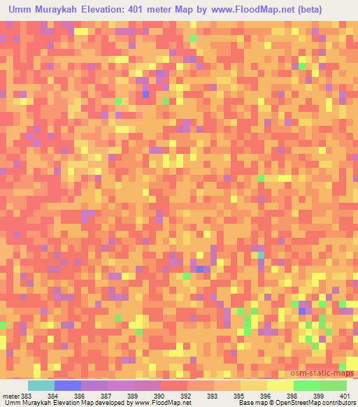Umm Muraykah,Sudan Elevation Map