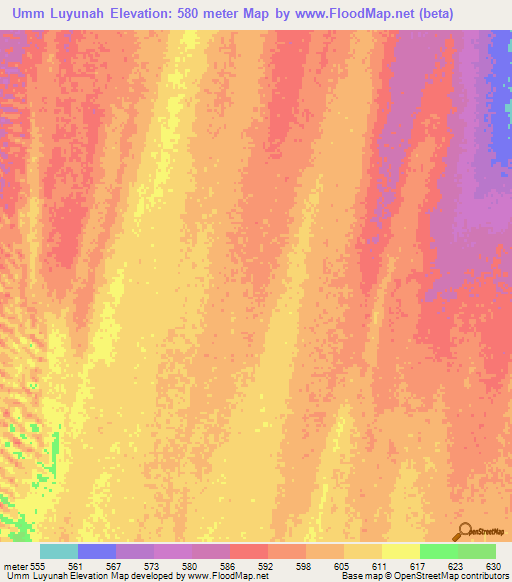 Umm Luyunah,Sudan Elevation Map