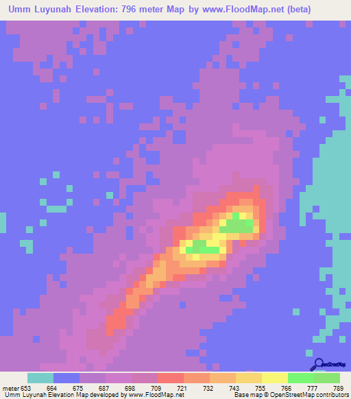 Umm Luyunah,Sudan Elevation Map
