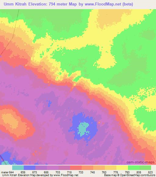 Umm Kitrah,Sudan Elevation Map