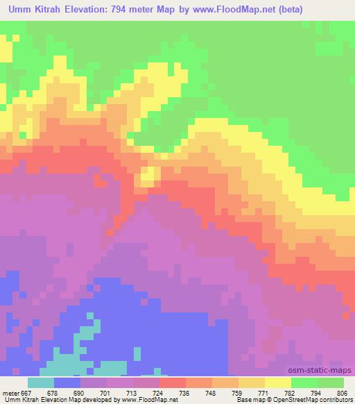 Umm Kitrah,Sudan Elevation Map