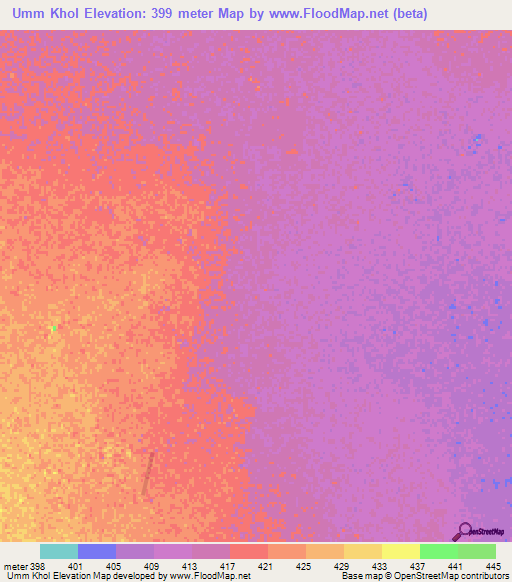 Umm Khol,Sudan Elevation Map