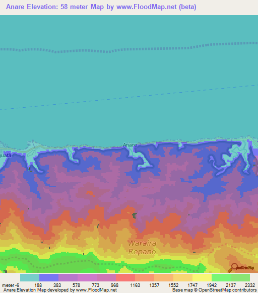 Anare,Venezuela Elevation Map