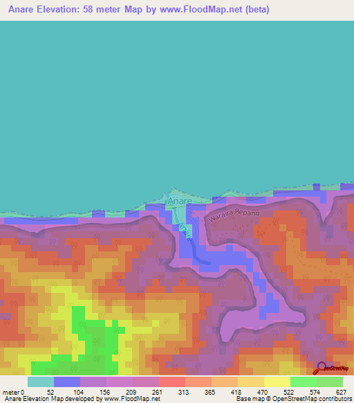 Anare,Venezuela Elevation Map