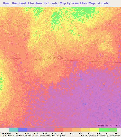 Umm Humayrah,Sudan Elevation Map
