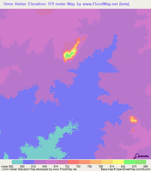 Umm Heitan,Sudan Elevation Map