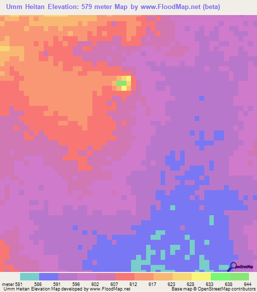 Umm Heitan,Sudan Elevation Map