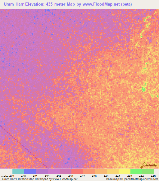 Umm Harr,Sudan Elevation Map