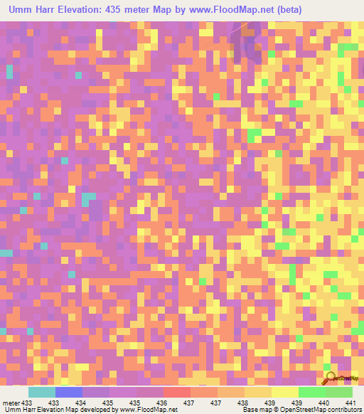 Umm Harr,Sudan Elevation Map