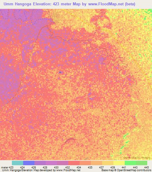 Umm Hangoga,Sudan Elevation Map