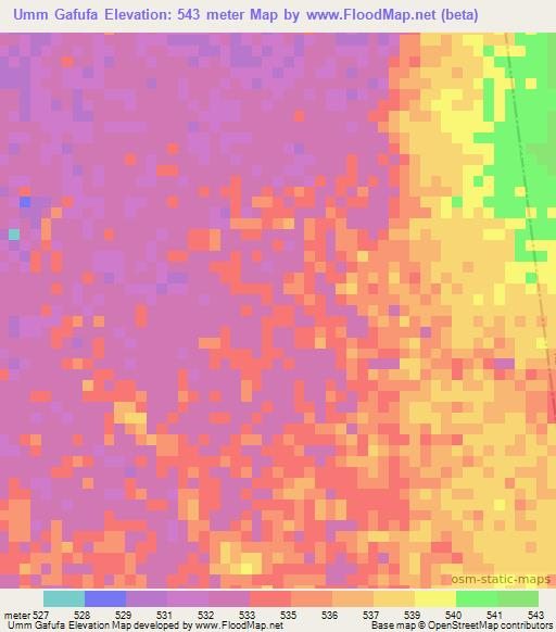 Umm Gafufa,Sudan Elevation Map