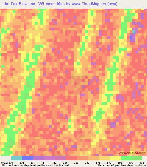 Um Fas,Sudan Elevation Map