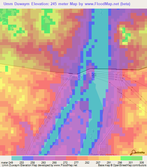 Umm Duwaym,Sudan Elevation Map