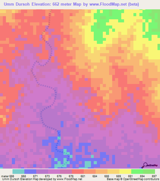 Umm Dursoh,Sudan Elevation Map