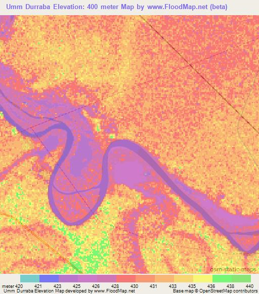 Umm Durraba,Sudan Elevation Map