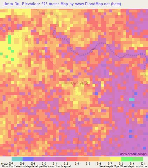 Umm Dul,Sudan Elevation Map