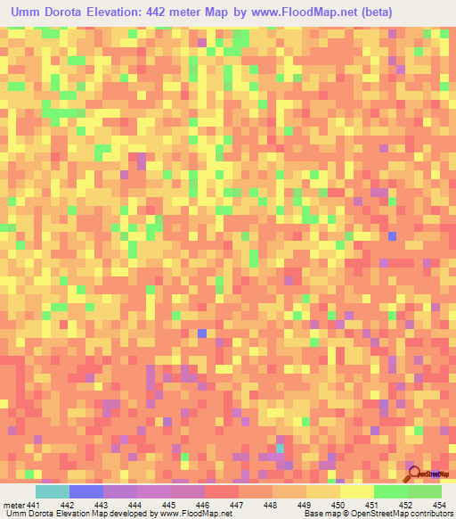 Umm Dorota,Sudan Elevation Map