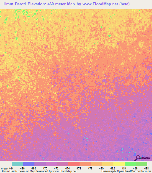 Umm Deroti,Sudan Elevation Map