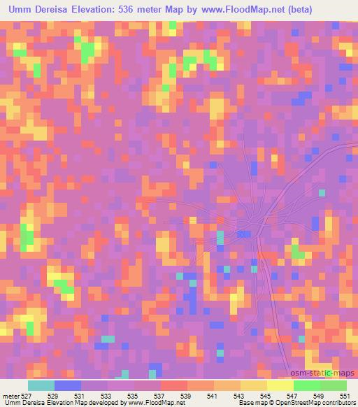 Umm Dereisa,Sudan Elevation Map