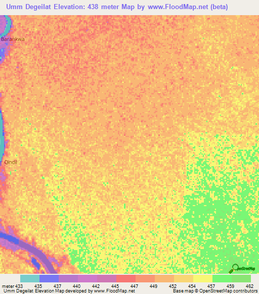 Umm Degeilat,Sudan Elevation Map