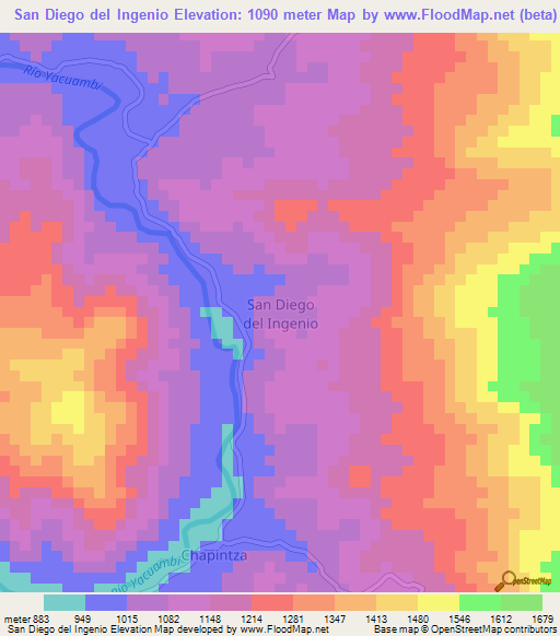San Diego del Ingenio,Ecuador Elevation Map