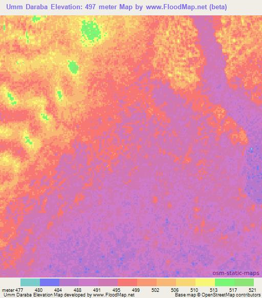 Umm Daraba,Sudan Elevation Map