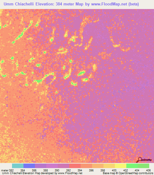 Umm Chiachelli,Sudan Elevation Map