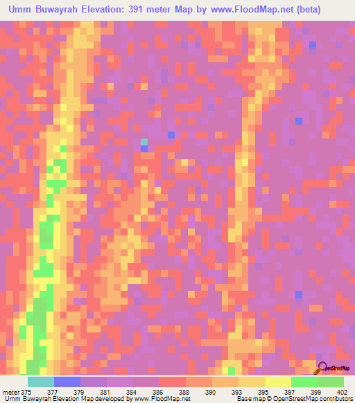 Umm Buwayrah,Sudan Elevation Map