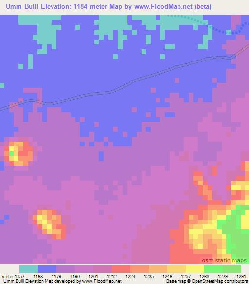 Umm Bulli,Sudan Elevation Map