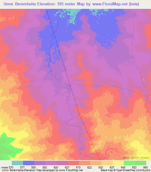 Umm Berembeita,Sudan Elevation Map