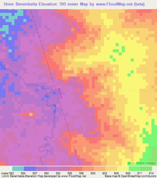 Umm Berembeita,Sudan Elevation Map