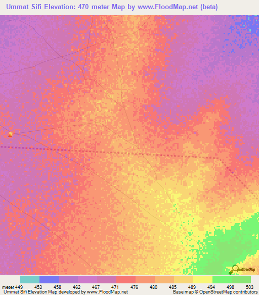 Ummat Sifi,Sudan Elevation Map