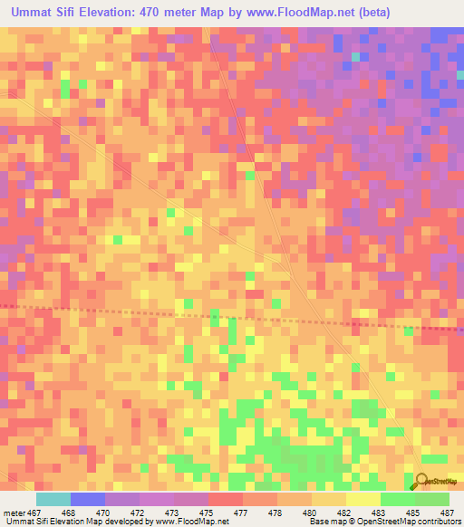 Ummat Sifi,Sudan Elevation Map