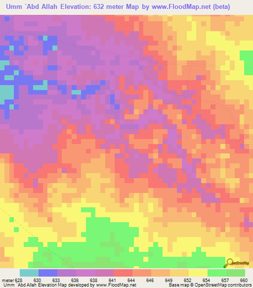 Umm `Abd Allah,Sudan Elevation Map
