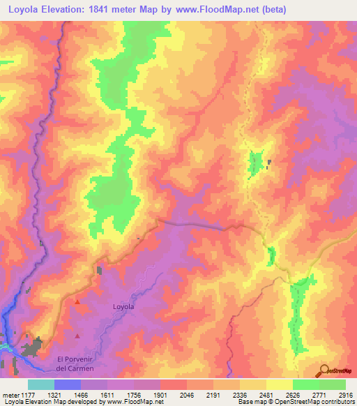 Loyola,Ecuador Elevation Map