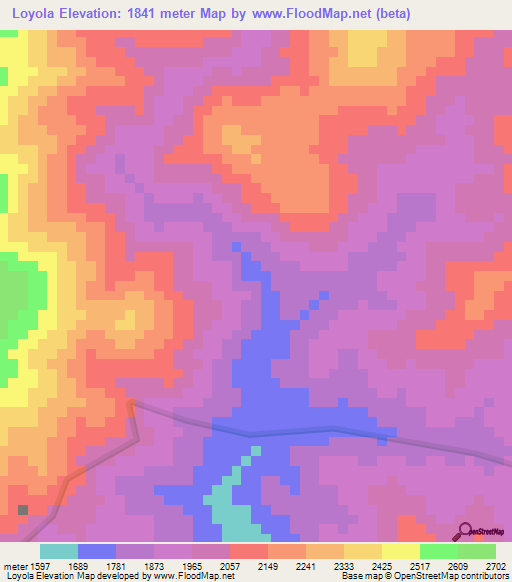 Loyola,Ecuador Elevation Map