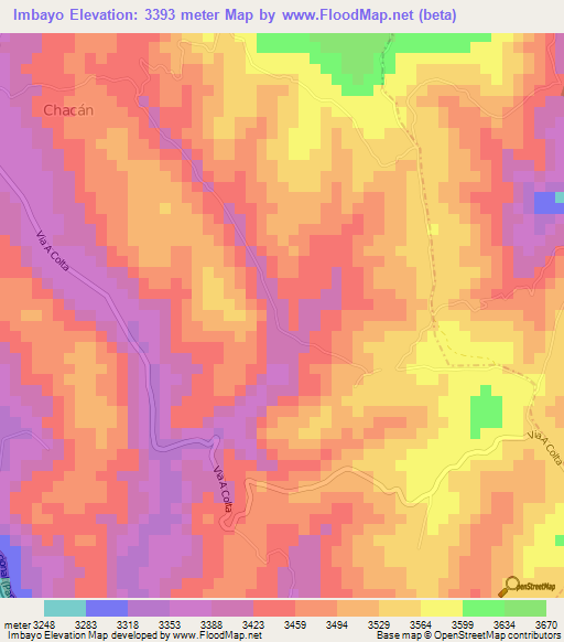 Imbayo,Ecuador Elevation Map