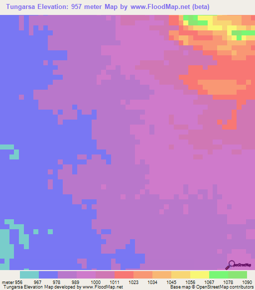 Tungarsa,Sudan Elevation Map